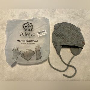 New! Alepo Gray Knit Winter Hat 6-12M